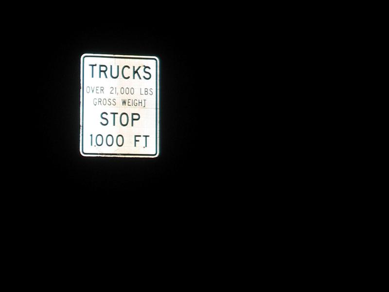 Trucks over 21,000 lbs gross weight stop 1,000 ft