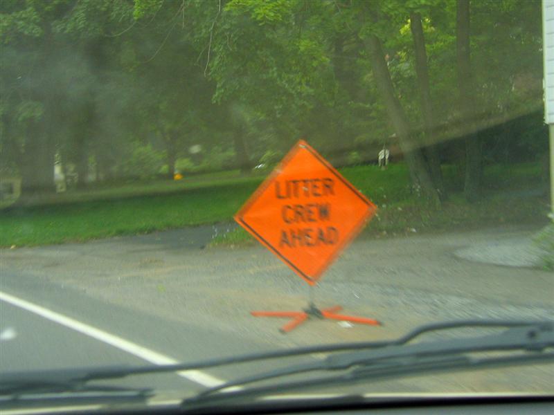 Litter crew ahead