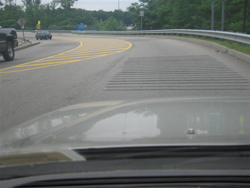 Longitudinal rumble strips (Palisades Center, West Nyack, NY)