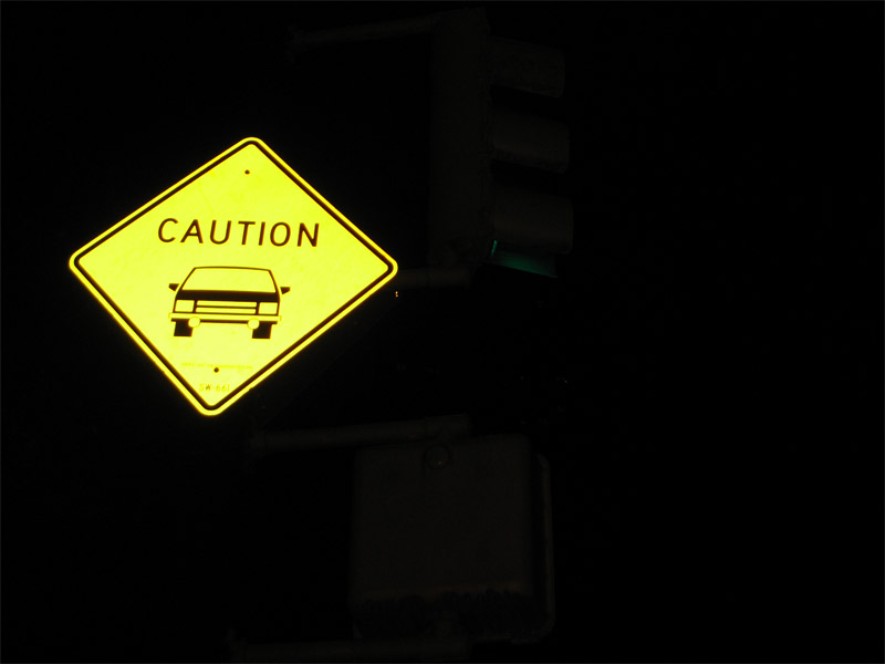 Caution (with strange car symbol)