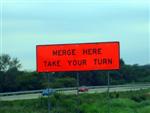 Merge here; Take your turn