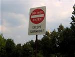 Do not enter; except tourmobile