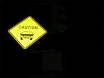 Caution (with strange car symbol)